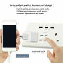 Double Wall UK Plug Socket 2 Gang 13A 3 USB Charger Plate Port Outlets R1U9