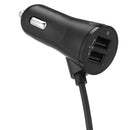 Micro USB Car Fast Charger Adapter with Coiled  Cable & Dual Ports