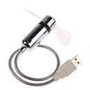 Mini USB Powered LED Clock Fan Cooling Flashing Realtime Display for Laptop