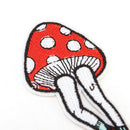 2pcs cartoon leg mushroom patch human leg boho hippie iron on applique badage ON