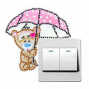 DIY Bear Diamond Painting Luminous Switch Stickers Bedroom Wall Decals