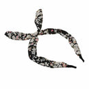 Lady Sweet Bowknot Ribbon Hair Accessory Headband--Floral with Black Bottom