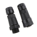 3 Pins Male Plug Female Socket Power Connector 15A IP6 Waterproof Black