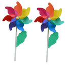 2-Pack Rainbow Pinwheels Spinner for Yard and Garden Decor, 75cm