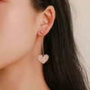 Rhinestone Heart Dangle Stud Earrings Women Casual Drop Earrings Jewelry