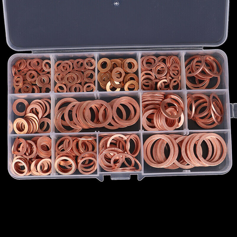 280pcs Copper Rings Oil seal ring gasket  Sealing Ring Assortment Set box%PJ Kw