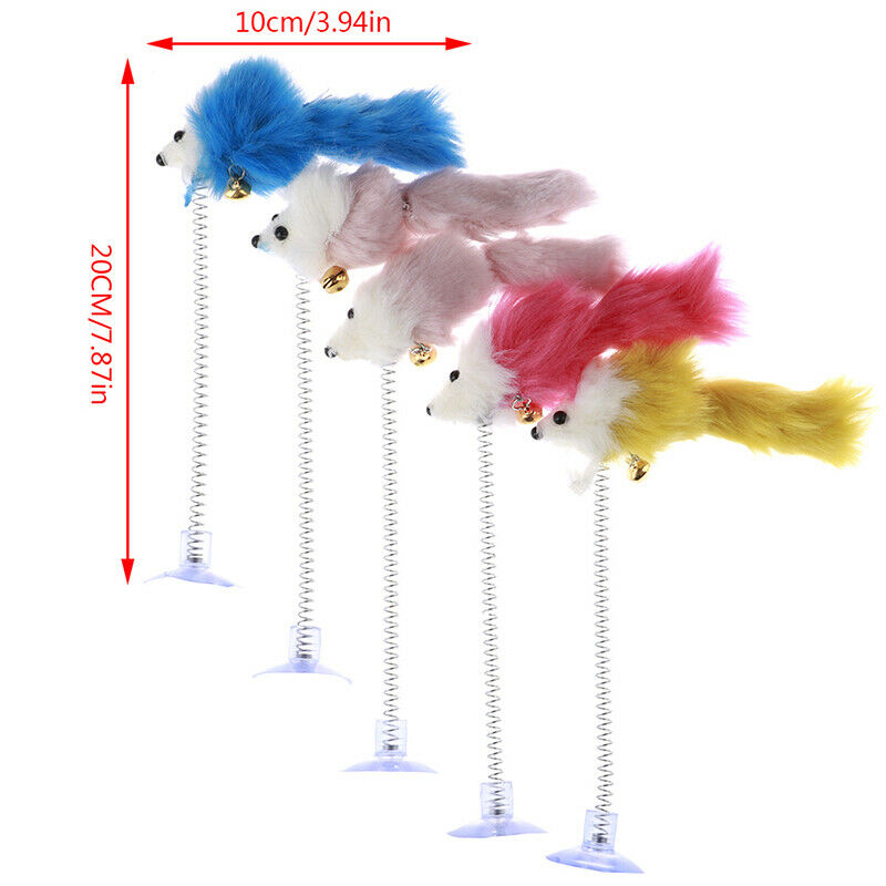 Plastic Cat Toys Feather Funny Cat Mice Shape False Mouse Bottom Sucker Elasti3C