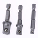 3pcs Sleeve Adapter Set Steel Square Head Ball Hex Shank Post Conversion