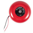 DC 24V 25mA 95db 150mm 6" Diameter Metal Electric Round Alarm Bell Red