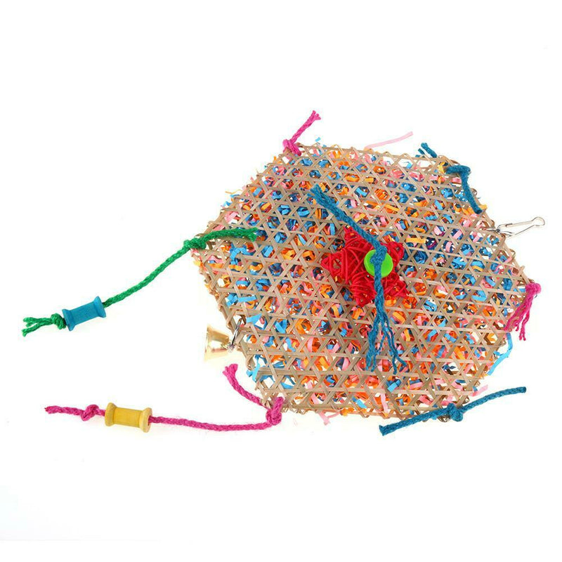 Bell Six Angle Wooden Swing Parrot Bird Toys Bird Cage Accessories