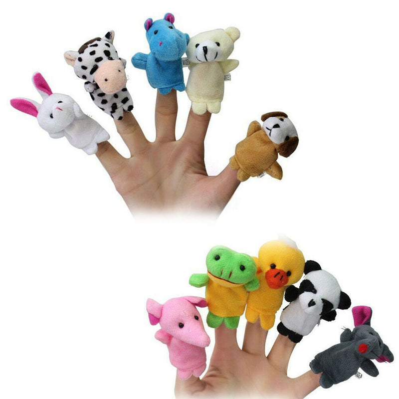 Chinese Zodiac 12 Animals Finger Puppets Plush Toys Kids Baby Play Toys