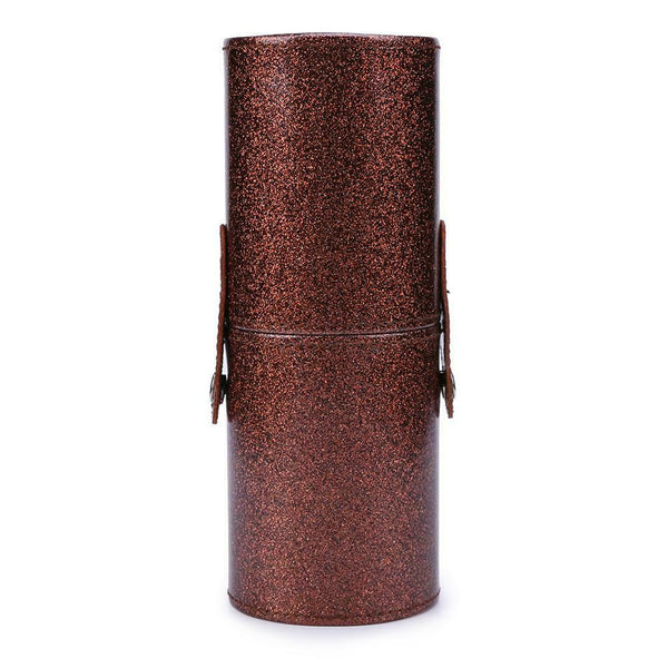 Portable PU Leather Cosmetic Storage Box Makeup Pen Brush Cup (S Brown) A#S