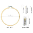 6 Inch Bamboo Round Embroidery Hoops Set Bamboo Circle Cross Stitch Hoop Ro F7K6