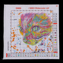 Stamped Cross Stitch Kit Watercolor Cat Pattern Christmas Gift 14CT 32x32cm
