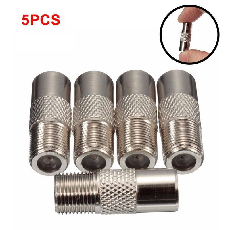 5x Female Coax To F Connectors Socket RF IEC Aerial Plug Female Adaptor Twist On