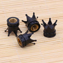 4pcs Universal Crown Style Car Tire Air Valve Stem Caps Dust Covers (Black)