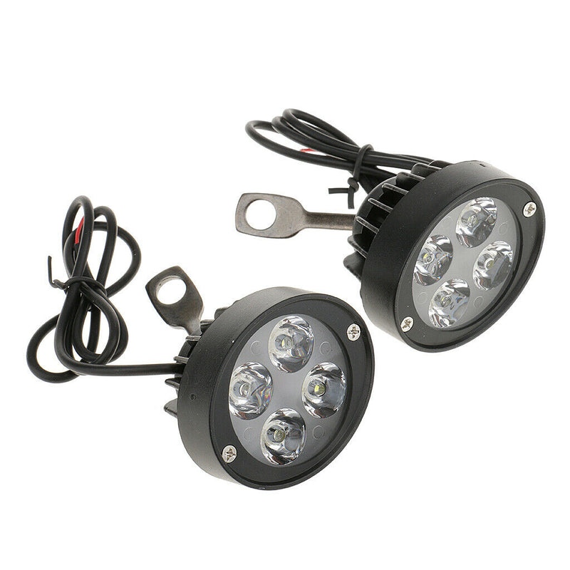 2PCS 15W Motorcycle ATV Bike 4 LED Driving Fog Head Spot Light Headlight