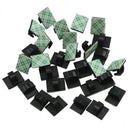 30pc Cable Clips Self Adhesive Cord Management Black Wire Holder Organizer Clamp