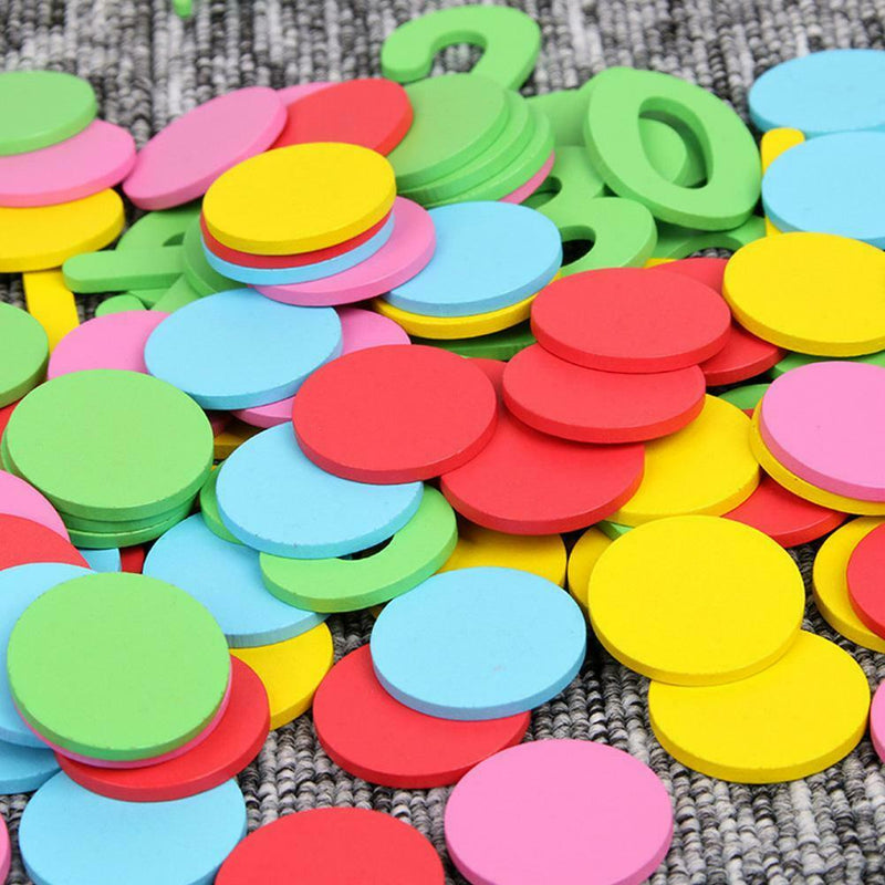 Wooden Counting Disc Math Arithmetic Teach Aids Learning Puzzle Digital Kid Gift