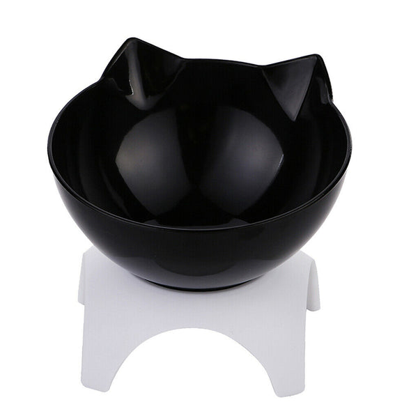 2Pieces Round Cat Puppy Elevated Bowls Raised Feeder Small Pet Dogs Kitten