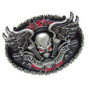 Men Western Cowboy Skeleton Head Belt Buckle Belt Buckle New 3.5 X 2.6in