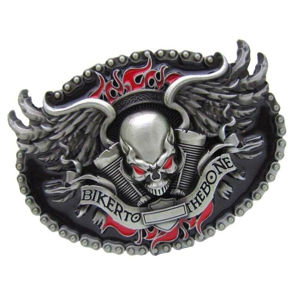 Men Western Cowboy Skeleton Head Belt Buckle Belt Buckle New 3.5 X 2.6in