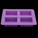 4 Cavity Silicone Rectangle Soap Making Mould Candy Fondant Cake Chocolate