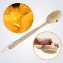 Natural Long Wood Bristle Body Brush Massager Bath Shower Back Spa Scrubber A