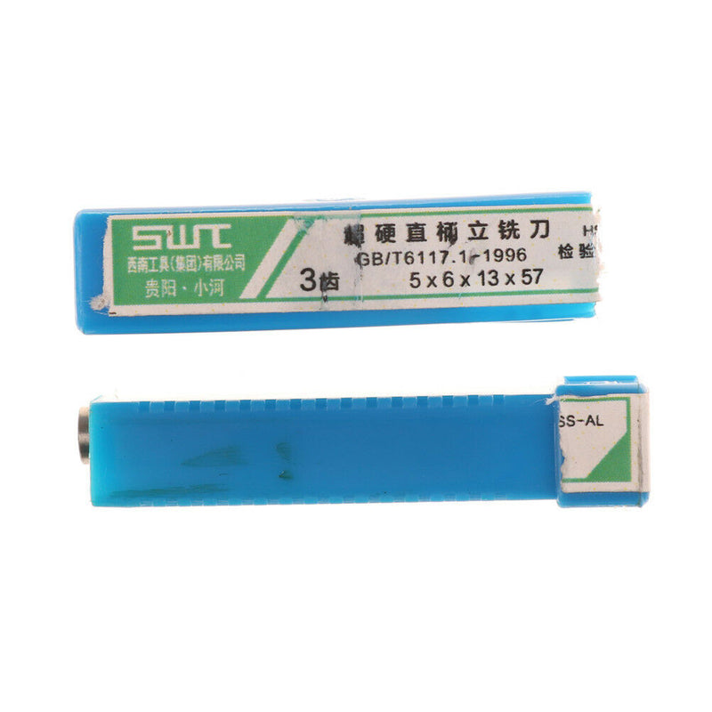 5*6*13*57mm 3 Flute HSS CNC End Mill Cutter Straight Shank Bit Extende Dz