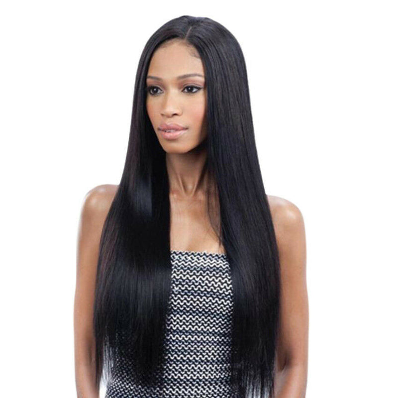Sexy Ladies Black Long Straight Full Wig Heated-Resistant Synthetic Hair Ombre
