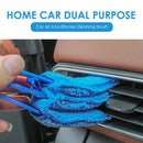 Microfiber Car A/C Air Vent Cleaning Brush Home Window Blind Cleaner (Blue)