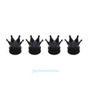 4pcs Crown Shape Car Tire Tyre Wheel Air Valve Stems Caps Dust Cover Black