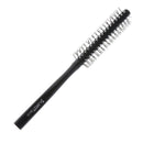 1 Piece Small Mini Round Hair Brush Nylon Bristles, Black Long Wood Handle Hair