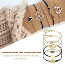 5pcs/set Boho Bracelet Women Hollow Flower Bead Chain Moon Alloy Jewelry A