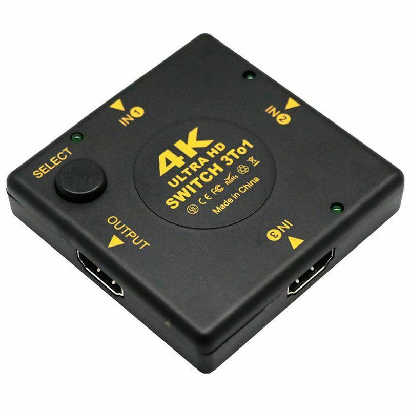 4K HDMI Switch Box Selector 3 In 1 Out kvm Audio Extractor Hub Splitter Swi G7Z2