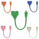 HDMI Male to 2 HDMI Female 1 in 2 Out Y Splitter Converter Cable Lead Green