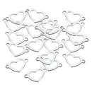 20 Pieces Metal Flat Heart Shaped Blank Coin Stamping Charms Tag Pendants