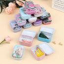 1*Mini Flower Tin Trinket Jewelry Coin Box Tinplate Storage Case Small Recta Gw