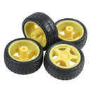 4 Pcs For Arduino Smart Car Robot Plastic Tire Wheel with DC 3-6V Gear