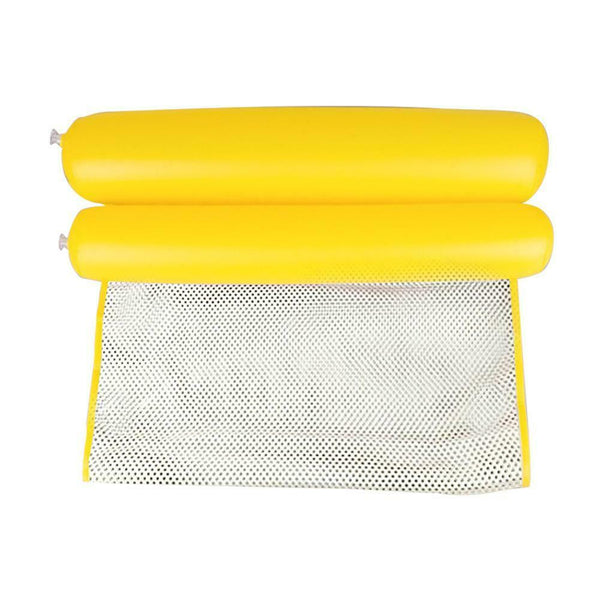 Water Hammock Foldable Inflatable Air Mattress Swimming Pool Beach (Yellow)