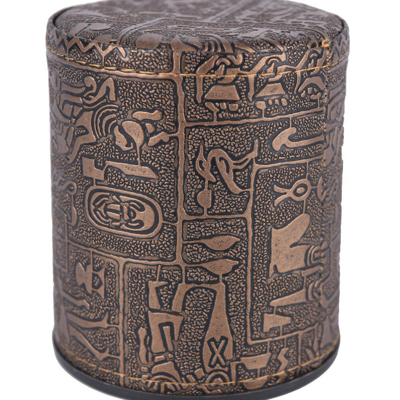 1 pc High Quality Brown Leather Rune Dice Cup PU leather 82x82x91mm!E