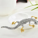 Fashion Crystal Rhinestone Gecko Lizard Animal Brooch Pins Men Women Jewelry