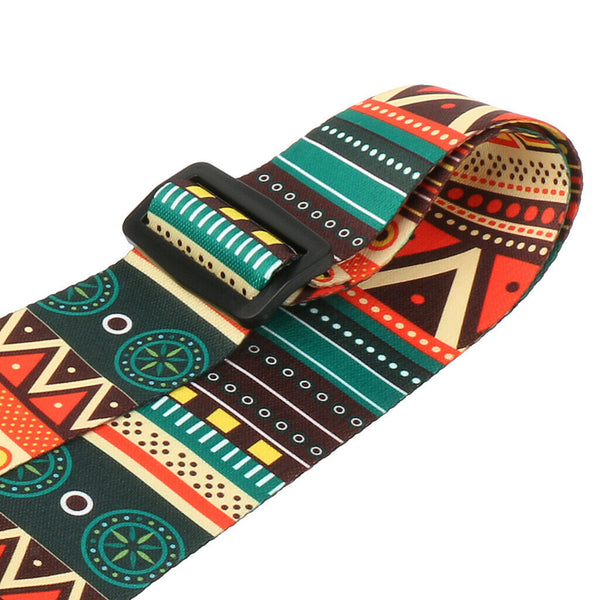 Adjustable Durable Guitar Bass Strap with PU Leather Ends National Style for