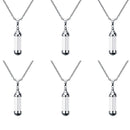 6 Pieces Glass Vial Pendant Necklace Openable Urn Chain Clear Keepsake Ash Tube