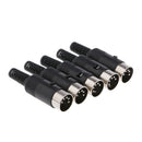 5-Pin Male Female Plug Solder Connector with Plastic Handle Adapter