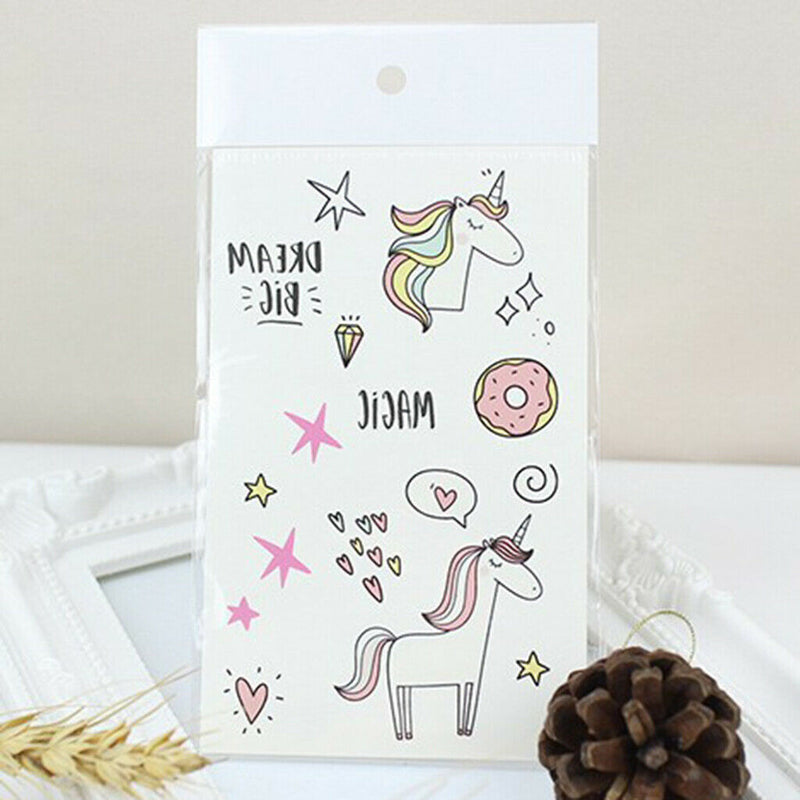 10 Lot Lovely Cute Cartoon Horse Star Tattoos Kids Transfer Stickers For DIY