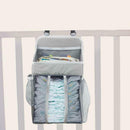 Baby Crib Hanging Bags Portable Bedside Organizer Storage Bag Box (Grey)