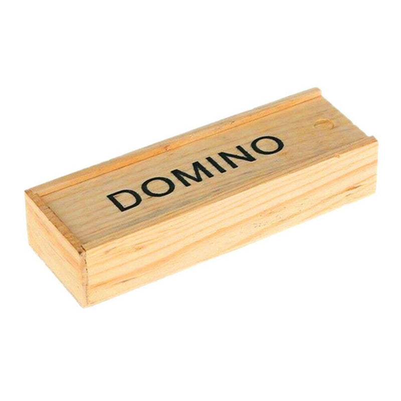 Classic Numbers Teaching Aids Table Game Wood Dominoes Set With Storage Case