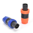 2x Speakon NL4FC Blue 4 Pin Male Plug Compatible Audio Speaker Cable Connect3c