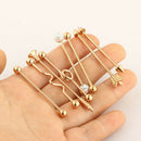 2 Sets 16pcs Industrial Piercing Barbell Ear Bar Earring 14G Lady Jewelry
